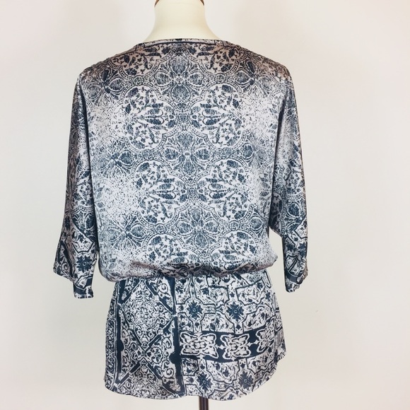 Collective Concept Black Gray Mandala Peasant Top - Picture 5 of 8